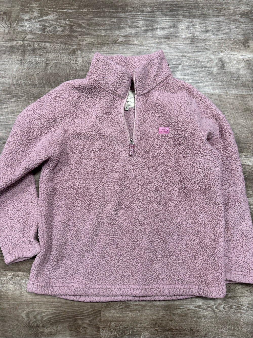 Simply Southern Pink Sherpa Quarter Zip
